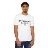 Graphic T-Shirt — “Give Violence a Chance” / Back: “Curb Stomp Your Local Pedophile”